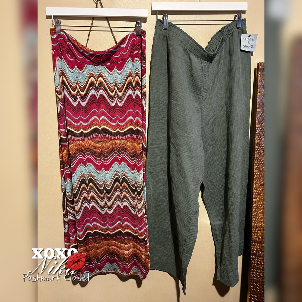 2 pc Bundle - Shade & Shore Pants and Veronica M. Multicolor Zigzag maxi skirt